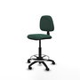 Tabouret Taburete Isso Contact permament de base Tissu Vert foncé Structure polyamide noire Sans accoudoirs Sans appui-tête Roulettes en nylon 50 mm