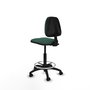 Tabouret Taburete Isso Contact permament de base Tissu Vert foncé Structure polyamide noire Sans accoudoirs Sans appui-tête Roulettes en nylon 50 mm