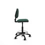 Tabouret Taburete Isso Contact permament de base Tissu Vert foncé Structure polyamide noire Sans accoudoirs Sans appui-tête Roulettes en nylon 50 mm