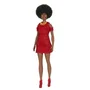 Barbie Fashionistas Poupée Cheveux Noirs Robe Rouge HRH18