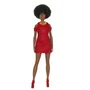 Barbie Fashionistas Poupée Cheveux Noirs Robe Rouge HRH18