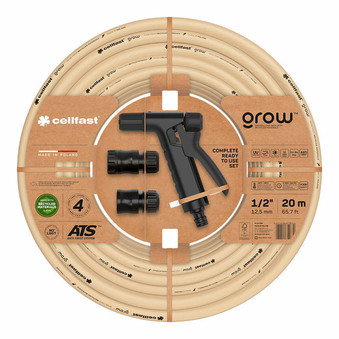 Jeu de tuyaux avec accessoires Cellfast Grow 20 m Polyester PVC Polyéthylène polypropylène Ø 12 mm Beige (20 m) Jeu de tuyaux avec accessoires Cellfast Grow 20 m Polyester PVC Polyéthylène polypropylène Ø 12 mm Beige (20 m)