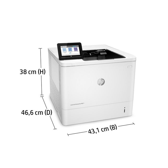 HP LaserJet Enterprise M611dn - Imprimante laser monochrome réseau, recto-verso automatique, jusqu'à 65 ppm, JetIntelligence, sécurité dynamique