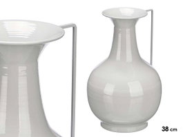 Giftdecor Jarron Bola 38 cm Gris Métal (Set de 4)