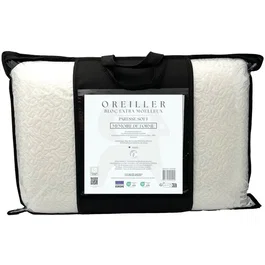 Toison D'Or Oreiller mémoire de forme Paresse Soft - Confort extra souple - Tissu double jacquard déhoussable - 40 x 60 cm - Blanc