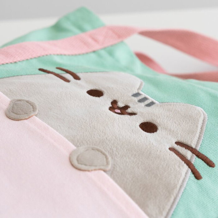 ERIK Sac Shopping Premium Pusheen en Coton - 35x40x10 cm avec Fermeture à Zip et Poche Extérieure