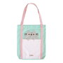 ERIK Sac Shopping Premium Pusheen en Coton - 35x40x10 cm avec Fermeture à Zip et Poche Extérieure