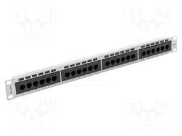 LANBERG Panneau de brassage Cat 6 blanc 24 ports RJ45 rack 19 pouces