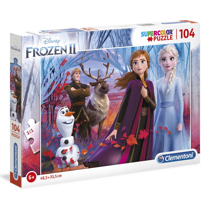 CLEMENTONI Puzzle Disney La Reine des Neiges 2 Frozen II 104 Pièces - Dimensions: 48.5x33.5 cm