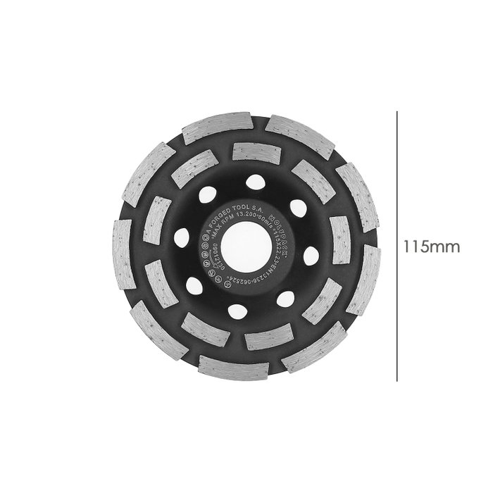 WOLFPACK LINEA PROFESIONAL Disque Diamant 115 mm Double Couronne Segmenté WOLFPACK LINEA PROFESIONAL Disque Diamant 115 mm Double Couronne Segmenté