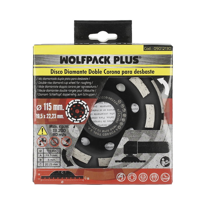 WOLFPACK LINEA PROFESIONAL Disque Diamant 115 mm Double Couronne Segmenté WOLFPACK LINEA PROFESIONAL Disque Diamant 115 mm Double Couronne Segmenté