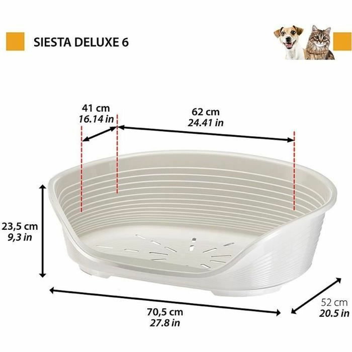 Ferplast Panier-Corbeille SIESTA DELUXE Taille 6 - Gris clair