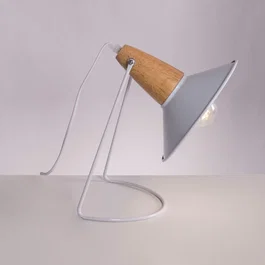 Kremenchuk Lampe de Table SKD-T1013 en Métal et Bois avec Douille E27