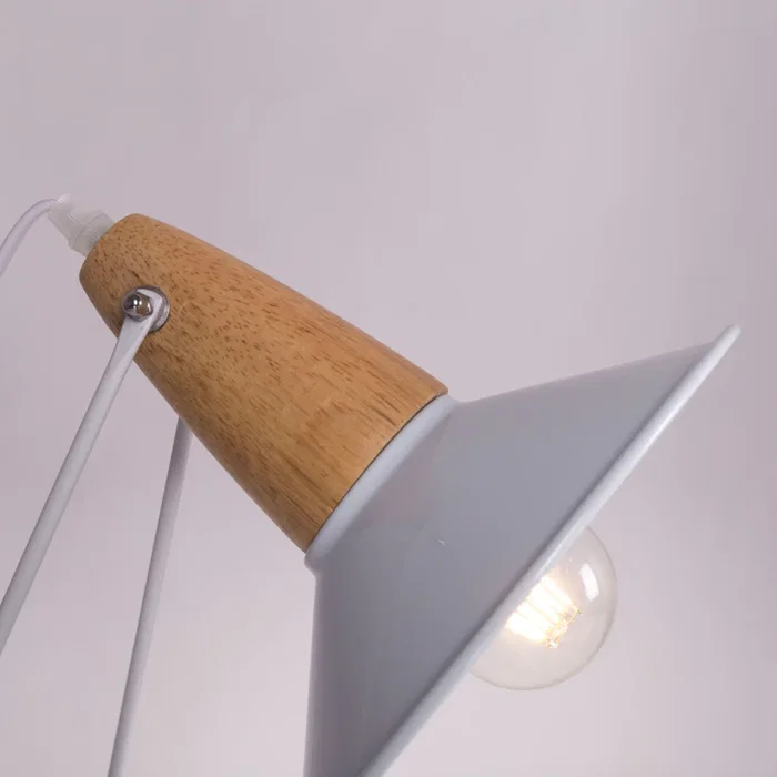 Kremenchuk Lampe de Table SKD-T1013 en Métal et Bois avec Douille E27