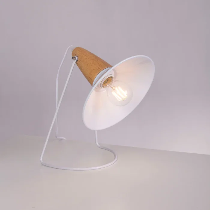 Kremenchuk Lampe de Table SKD-T1013 en Métal et Bois avec Douille E27