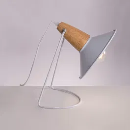 Kremenchuk Lampe de Table SKD-T1013 en Métal et Bois avec Douille E27