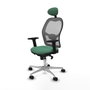 Piqueras y Crespo Chaise de Bureau avec Appui-tête 2D086N1 Vert émeraude