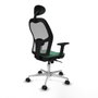 Piqueras y Crespo Chaise de Bureau avec Appui-tête 2D086N1 Vert émeraude
