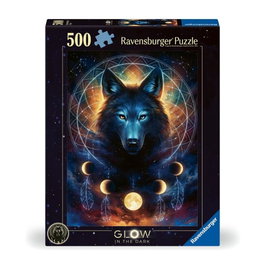 Ravensburger Puzzle Loup Brillant 500 Pièces Effet Lumineux dans l'Obscurité