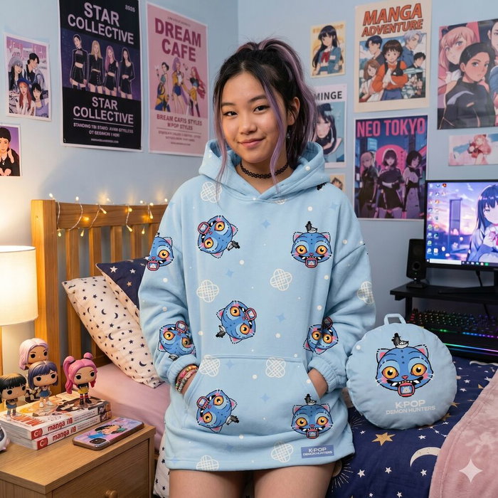 NETFLIX Sudadera oversize cojin KPop Demon Hunters - L - 12-14 ans