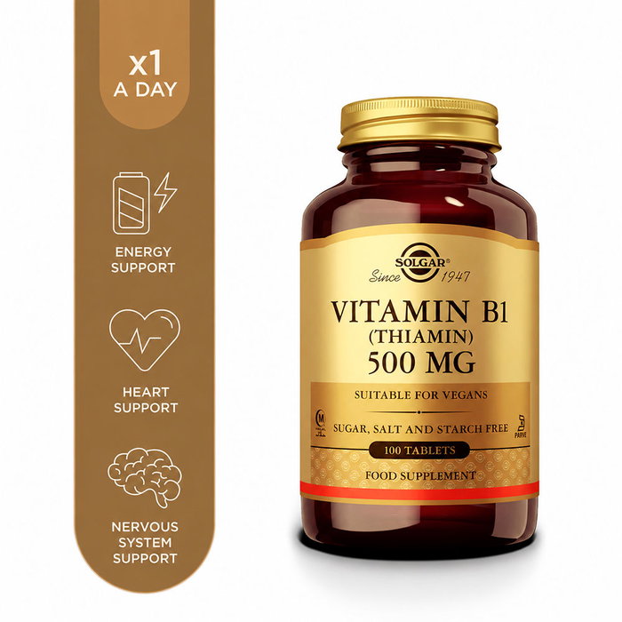 Solgar Vitamine B1 500 mg Thiamine 100 Comprimés