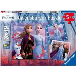 Ravensburger - Lot de 3 Puzzles 49 Pièces La Reine des Neiges 2 - Le Voyage Commence - À Partir de 5 Ans