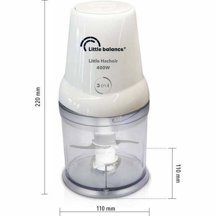 Little Balance Mini hachoir Little Chopper Blanc 400 W 500 ml Little Balance Mini hachoir Little Chopper Blanc 400 W 500 ml
