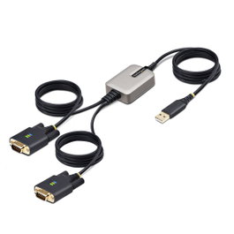 StarTech.com Adaptateur USB vers 2 ports série RS232 DB9 2P6FFC-USB-SERIAL Noir