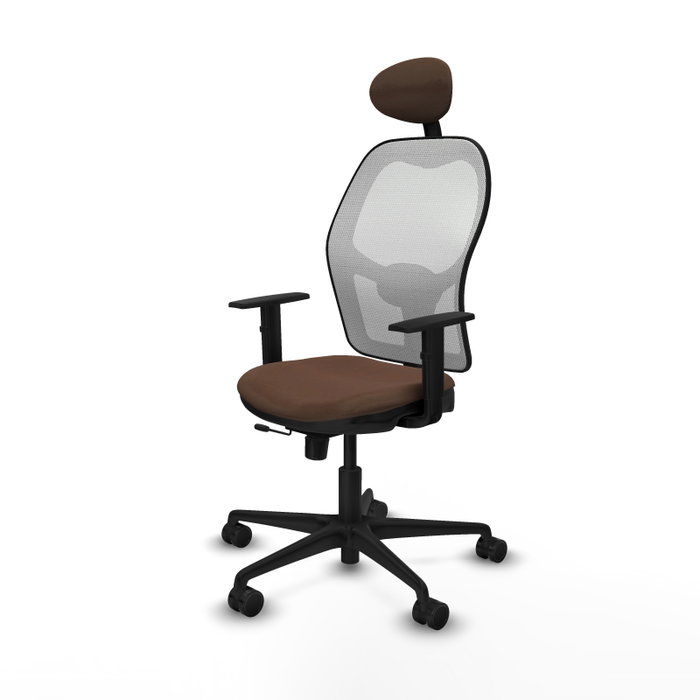 Piqueras y Crespo Chaise de Bureau Jorquera Brun foncé et Blanc