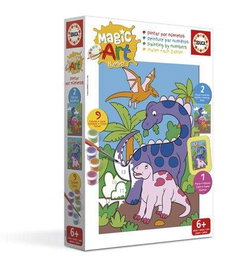 Educa - Jeu éducatif Magic Art Number Dinosaures - Développe la concentration et la coordination par la peinture - À partir de 6 mois
