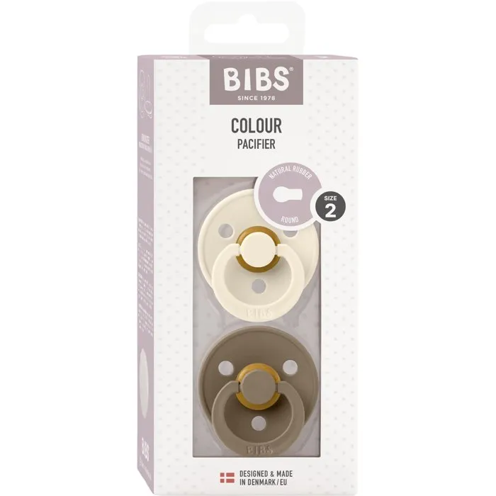 Bibs Sucette bébé Colour Embout rond Taille 2 Ivory Dark Oak - Pack de 2 Bibs Sucette bébé Colour Embout rond Taille 2 Ivory Dark Oak - Pack de 2