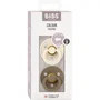 Bibs Sucette bébé Colour Embout rond Taille 2 Ivory Dark Oak - Pack de 2