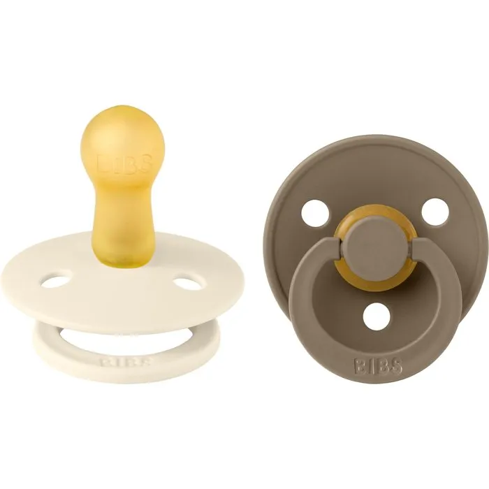 Bibs Sucette bébé Colour Embout rond Taille 2 Ivory Dark Oak - Pack de 2 Bibs Sucette bébé Colour Embout rond Taille 2 Ivory Dark Oak - Pack de 2