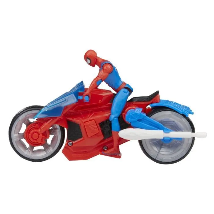 Hasbro - Figurine Marvel Spider-Man Arachno-Moto avec Lance-Toile et Moto, 10 cm, Action et Jeu, À partir de 4 ans