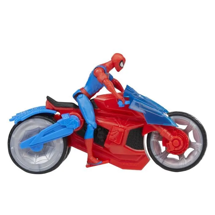 Hasbro - Figurine Marvel Spider-Man Arachno-Moto avec Lance-Toile et Moto, 10 cm, Action et Jeu, À partir de 4 ans