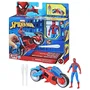 Hasbro - Figurine Marvel Spider-Man Arachno-Moto avec Lance-Toile et Moto, 10 cm, Action et Jeu, À partir de 4 ans