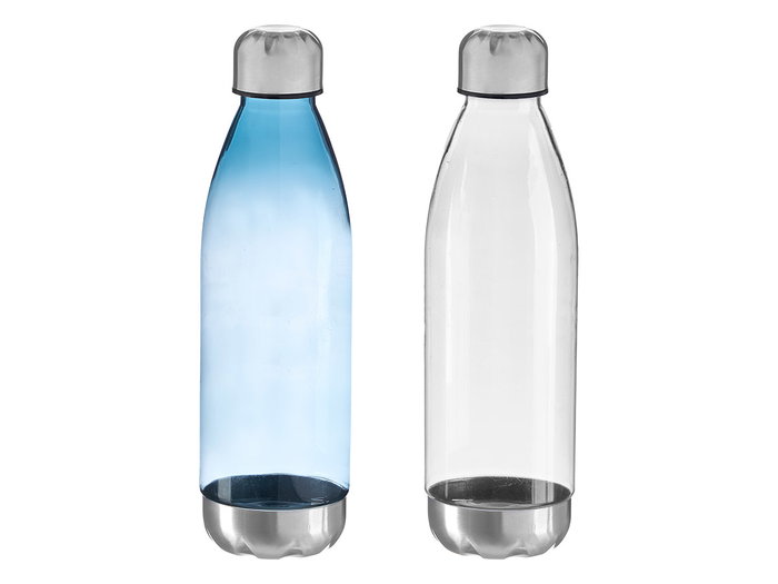 Leknes Bouteille bouchon acier 650 ml, assortiment, 7 x 25,5 x 7 cm, plastique et métal (Set de 24)