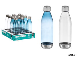 Leknes Bouteille bouchon acier 650 ml, assortiment, 7 x 25,5 x 7 cm, plastique et métal (Set de 24)
