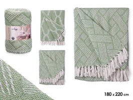 GIFTDECOR Produit multiusage Jacquard Vert 180 x 220 cm (Lot de 8)