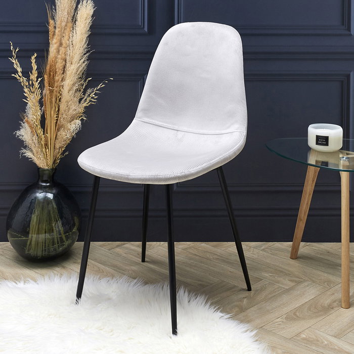 Home Deco Factory Chaise Giulia en Velours Gris Clair Home Deco Factory Chaise Giulia en Velours Gris Clair