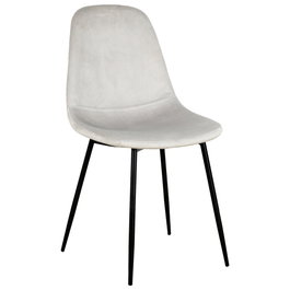 Home Deco Factory Chaise Giulia en Velours Gris Clair