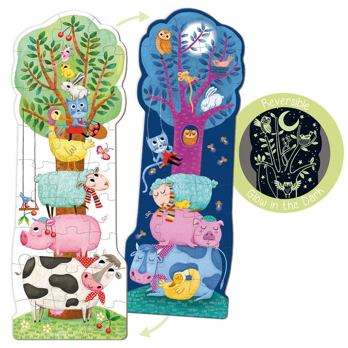 Goula Puzzle XXL Réversible Ferme Fluorescent
