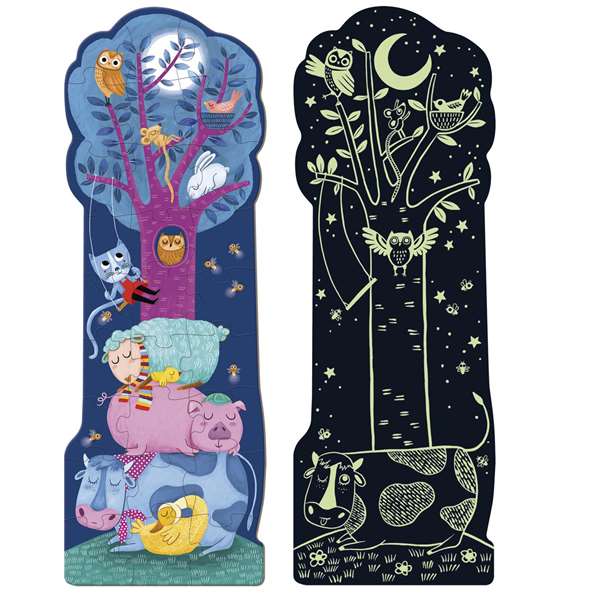 Goula Puzzle XXL Réversible 50217 avec Scène Lumineuse - 27 Pièces Géantes sur le Thème des Animaux - Jouet Éducatif pour Enfants de 2 Ans et Plus
