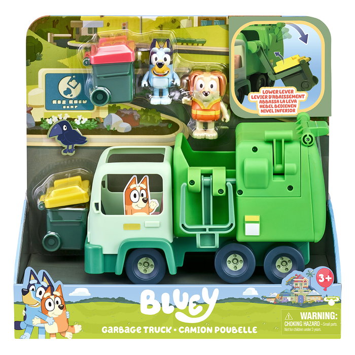 MOOSE Camion de poubelle Bluey avec figurines et conteneurs