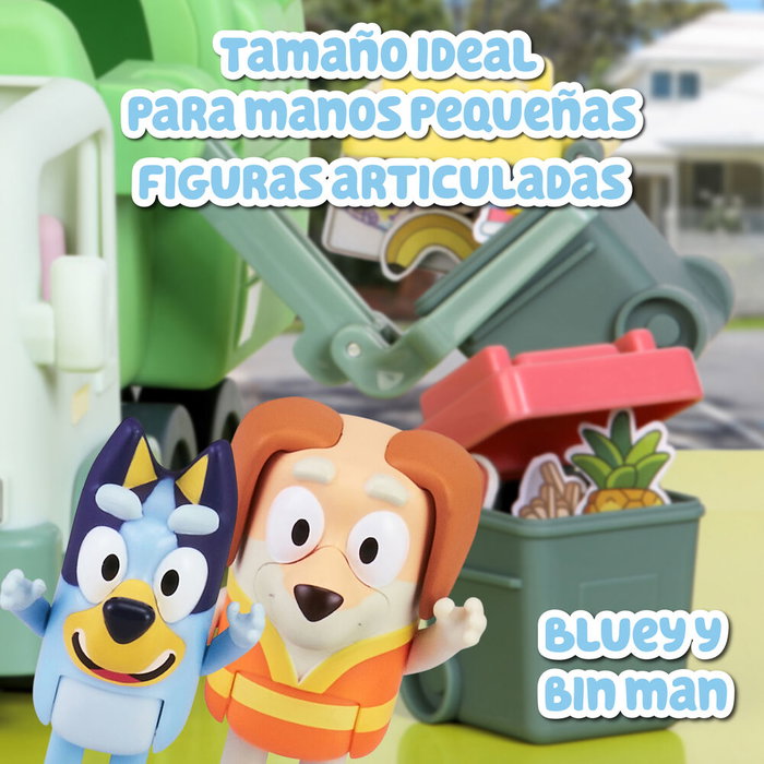 MOOSE Camion de poubelle Bluey avec figurines et conteneurs