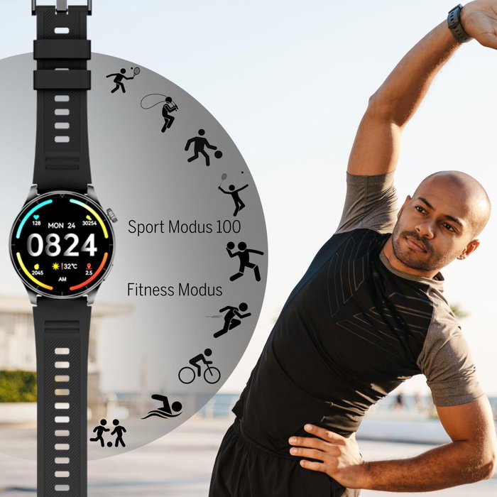 Montre intelligente beafon WATCH 301 44 mm 1,45" Noir Montre intelligente beafon WATCH 301 44 mm 1,45" Noir