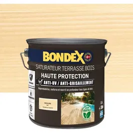 Bondex Saturateur Incolore Mat 2,5L pour Terrasses et Bois - Protection UV, Hydrofuge, Non Glissant - Intérieur et Extérieur - Rendement 30m²