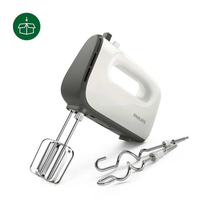 Philips Batteur Électrique Série 5000 HR3745/00, 450 W, 3 L, Blanc Philips Batteur Électrique Série 5000 HR3745/00, 450 W, 3 L, Blanc
