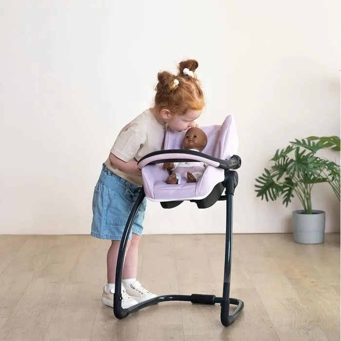 Smoby Cosy Maxi Siège + Chaise Haute 3 en 1 Rose pour Bébé, Réversible (Siège Auto, Balancelle, Chaise Haute), Léger et Sécurisé, Dès 3 Ans