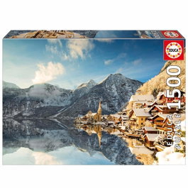 Educa Puzzle 1500 Pièces Paysage d'Hiver Hallstatt Réf. 20284 - Puzzle Adulte 85 x 60 cm avec Colle